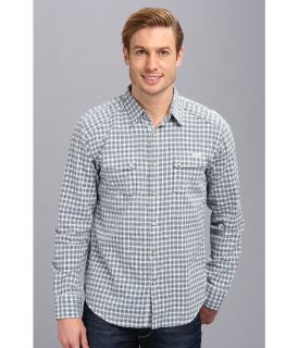 Lucky Brand Fremont Western Shirt Mens Long Sleeve Button Up (Blue)