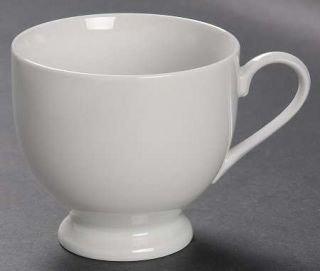 Mikasa Classic Flair White Footed Cup, Fine China Dinnerware   White, Embossed
