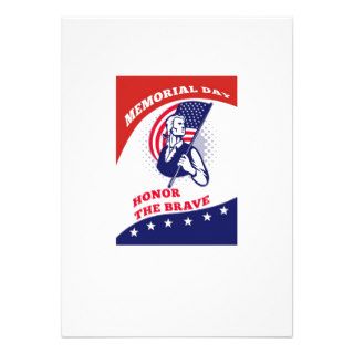 American Patriot Memorial Day Poster Greeting Card Custom Announcement