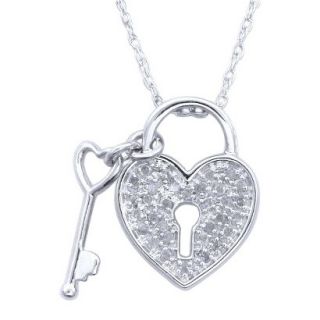 0.15 CT.T.W. Diamond Lock and Key Pendant in Sterling Silver
