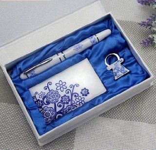 Chinese Style Blue and White Porcelain Classical Suit Series# Gel Pen/name Card Holder/key Chain/Father's day gifts : Office Products : Office Products