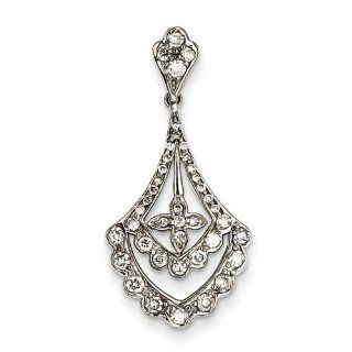 14k White Gold Diamond Pendant. Carat Wt  0.63ct. Metal Wt  1.76g: Earrings: Jewelry