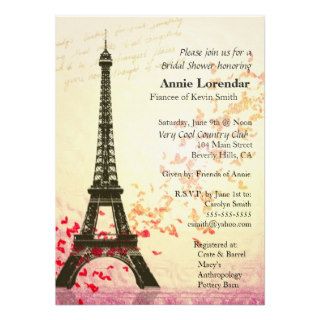 Paris Themed Bridal Shower Invitation template