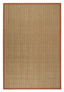 Safavieh Natural Fibers Collection NF442B Rust and Natural Sissal Area Rug, 5 Feet by 8 Feet   Sisal Red Border Rugs Non Slip