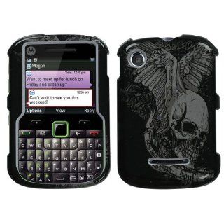 Hard Plastic Snap on Cover Fits Motorola WX404 Grasp Skull Wing US Cellular: Cell Phones & Accessories