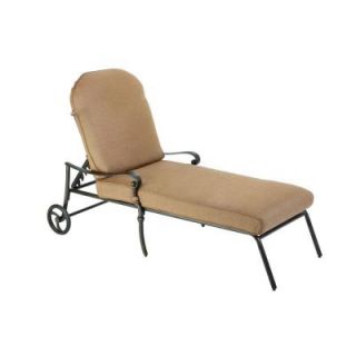 Hampton Bay Edington 2013 Adjustable Patio Chaise Lounge with Textured Umber Cushions 131 012 CLCB KD