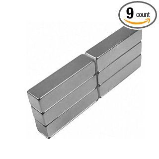 Bar Block Magnets 1" x 1/4" x 1/4" Hobbies Crafts Neodymium Rare Earth (pack of 9): Industrial Rare Earth Magnets: Industrial & Scientific