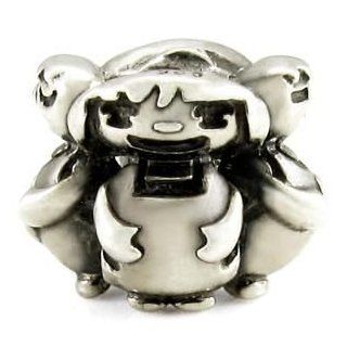 Authentic OHM Boy & Girl Family 925 Sterling Silver Bead fits European Charm Bracelet: Jewelry