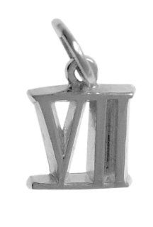 Roman Numeral Pendant for All Occasions, #407.7, 9/16" Tall w/Loop, Ster. #VII: Jewelry