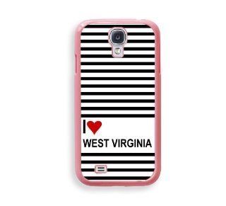 Love Heart West Virginia Pink Plastic Bumper Samsung Galaxy S4 I9500 Case   Fits Samsung Galaxy S4 I9500: Cell Phones & Accessories