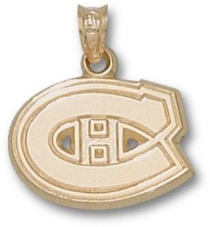 NHL Montreal Canadiens C Logo Pendants 1/2 Inch   10K Yellow Gold : Sports Fan Pendants : Sports & Outdoors