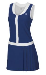 Wilson Women's Timeless Dress   New Navy/White (SM) : Tennis Dresses : Sports & Outdoors
