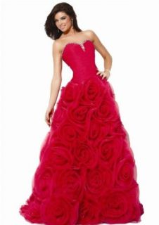 Jovani 9107, Strapless Rosette Ball Gown at  Womens Clothing store: Dresses
