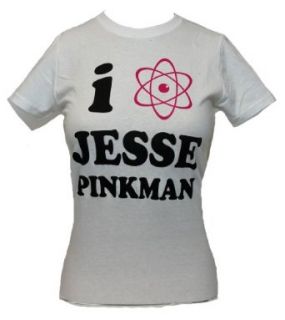 Breaking Bad Girls (Juniors) T Shirt   "I Molecule Jesse Pinkman" (Large) White: Clothing