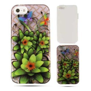 1 PIECE ACCESSORY CASE COVER FOR APPLE IPHONE 5 BOLD GREEN FLOWERS: Cell Phones & Accessories