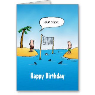 Shark Volleyball Birthday Card