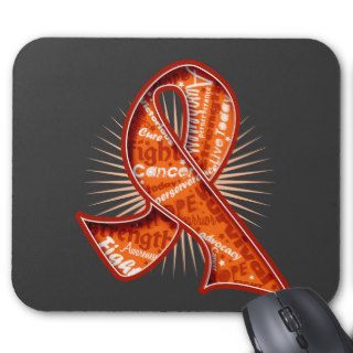 Leukemia Slogan Watermark Ribbon Mouse Pad