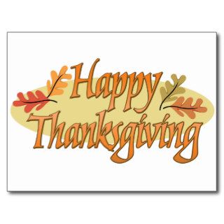 Happy Thanksgiving Autumn Leaves Postcard