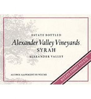 2009 Alexander Valley Vineyards Syrah 750ml: Wine
