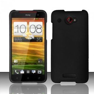 For HTC Droid DNA 6435 (Verizon) Rubberized Cover Case   Black: Cell Phones & Accessories