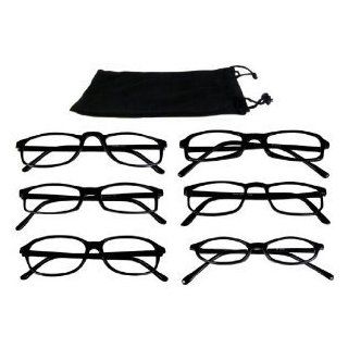 Reading Glasses Lot Of 6 Black Plastic Frame FREE Case+1.00: Health & Personal Care