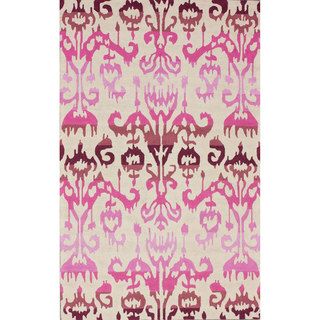 nuLOOM Handmade Modern Pink Ikat Rug (8'3 x 11') Nuloom 7x9   10x14 Rugs