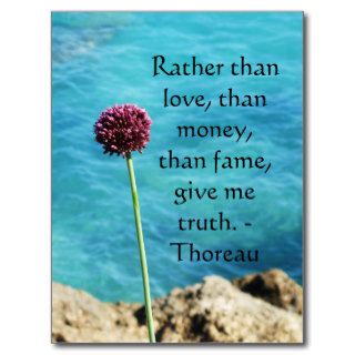 Henry David Thoreau inspirational TRUTH Quote Post Card