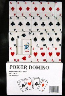 Poker Domino Marbelized Professional Red/White Set of 54: Toys & Games