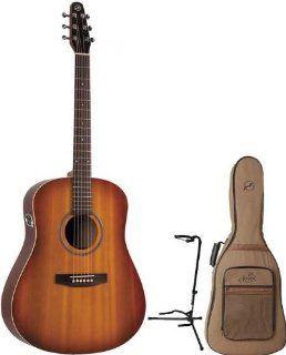 Seagull Entourage Rustic Acoustic Electric Guitar w/Seagull Gig Bag and Guitar Stand: Musical Instruments