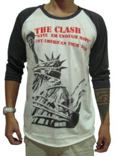 Bunny Brand Men's The Clash American Rock Music Band Raglan T Shirt: Clothing