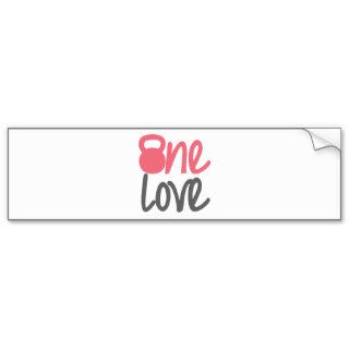 Pink "One Love" Bumper Sticker
