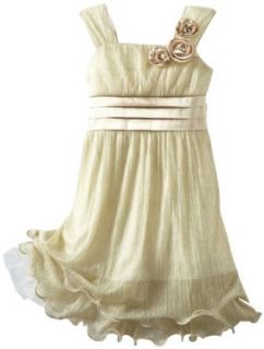 My Michelle Girls 7 16 Wire Hem Dress, Gold, 7: Special Occasion Dresses: Clothing