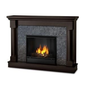 Real Flame Bennett 53 in. Gel Fuel Fireplace in Dark Walnut DISCONTINUED 3120 DW