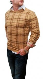 Polo Ralph Lauren Purple Label Mens Sweater Plaid Khaki Brown Italy Cashmere at  Mens Clothing store: Pullover Sweaters