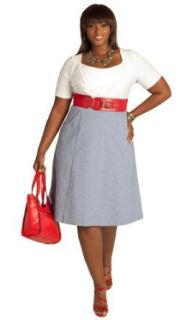 IGIGI Plus Size Kayden Dress in White/Pearl Blue 12 at  Womens Clothing store