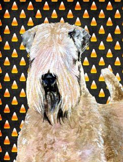 Wheaten Terrier Soft Coated Candy Corn Halloween Portrait Flag Garden Size : Other Products : Patio, Lawn & Garden