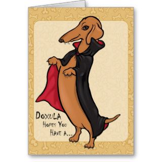 Dachshund Halloween Vampire Cards