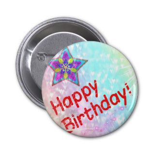 Star Happy Birthday Party Peace Colorful Destiny Pins