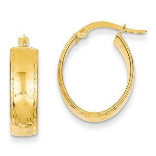 14k Small Oval Hinged Hoop Earrings   JewelryWeb: Jewelry