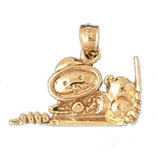 14K Gold Charm Pendant 2.7 Grams Nautical> Scuba1391 Necklace: Jewelry