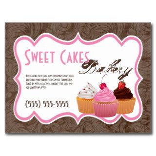Advertising Card Cup Cakes Bakery Sweet Treats Post Cards