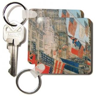 kc_126926_1 BLN American Art Fine Art Collection   Allies Day by Frederick Childe Hassam American Artist   Key Chains   set of 2 Key Chains Clothing