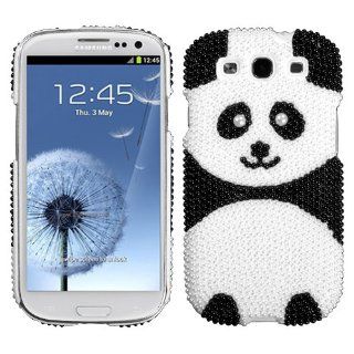 Hard Plastic Snap on Cover Fits Samsung i747 L710 T999 i535 R530 i9300 Galaxy S III Playful Panda Pearl Diamond Back AT&T Cell Phones & Accessories