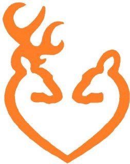 Deer Heart Browning Gun Logo  Car, Truck, Notebook, Vinyl Decal Sticker #2511  Vinyl Color: Orange : Other Products : Everything Else