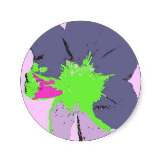 Color Splash/ PopArt Flower Stickers