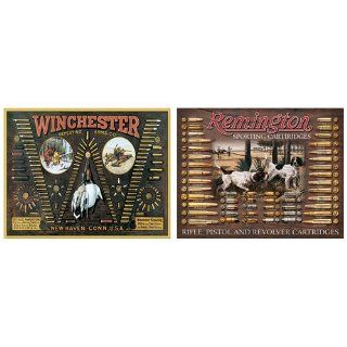 Nostalgic Bullet Board Tin Metal Sign Bundle   2 retro signs: Winchester Bullet Board, Remington Bullet Board 0010   Decorative Signs