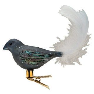 RADKO LARK BUNTING Bird with Feathers Christmas Glass Ornament   Christmas Ball Ornaments