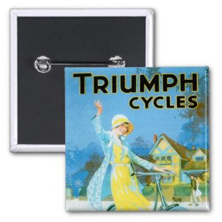 Vintage Triumph Cycles Bicycle Poster Button