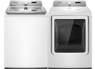 Samsung White King Size Smart Care Top Load Washer and ELECTRIC Dryer Laundry Set WA456DRHDWR_DV456EWHDWR: Appliances