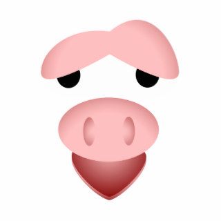 Tired Smiling Pig Face Photo Cut Outs